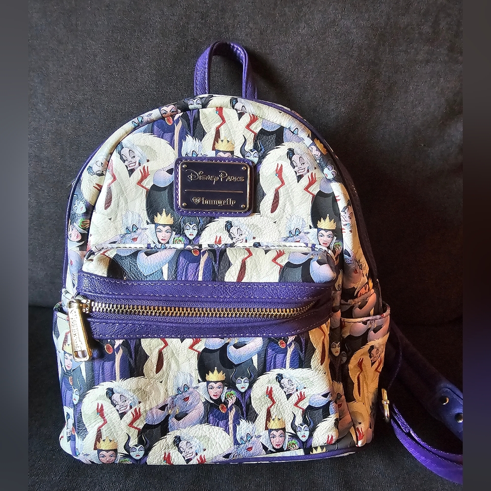 RARE: Disney Loungefly Discontinued Purple Villains Backpack